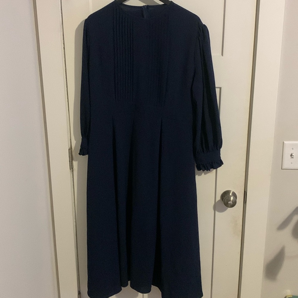 navy long sleeve dress